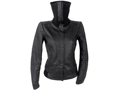 KOŽENÁ dámská černá bunda na zip ONLY M