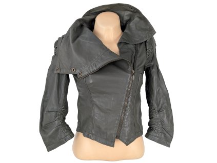 KOŽENÝ dámský khaki křivák do pasu Company&Co XS/S