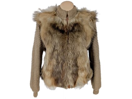 Pravá dámská hnědá kožešinová bunda M