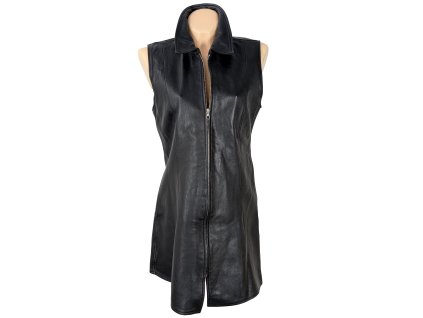 KOŽENÁ dámská černá vesta na zip Michel M