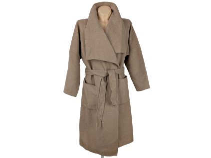 Dámský hnědý kabát na zavazování ZARA S