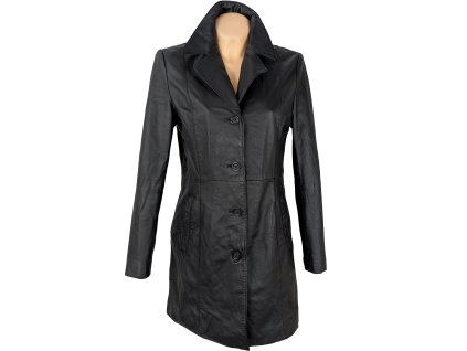 KOŽENÝ dámský černý kabát Kožešiny Trutnov M