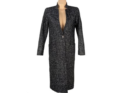 Dámský černobílý dlouhý kabát ZARA XS