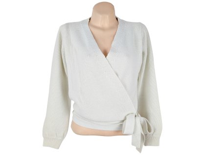 Dámský smetanový svetr na vázačku Vero Moda M