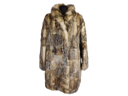 Pravý dámský hnědobéžový kožich  XXL*
