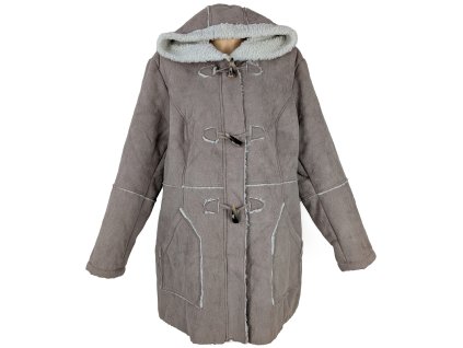 Dámský hnědý cappuccino kabát s kapucí BPC 52/26