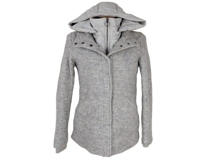 Vlněná (50%) dámská šedá zateplená bunda s kapucí Street One 10/36