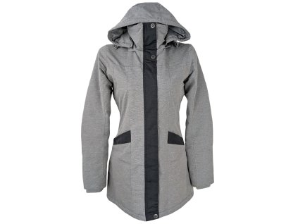 Dámský šedý zateplený kabát s kapucí Alpine Pro S