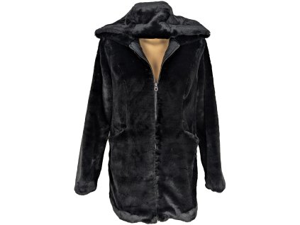 aDámský černý plyšový kabátek s kapucí ONLY M