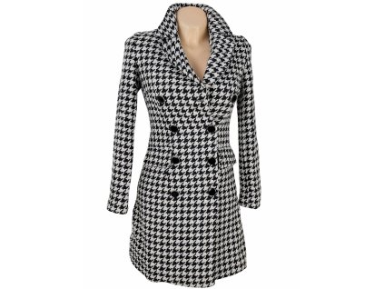 Dámský černobílý kabát, kohoutí stopa Trendyol 34
