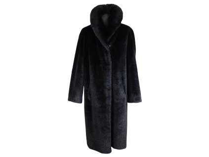 Dámský černý dlouhý hebký kožich  M*