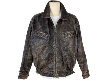 KOŽENÁ dámská hnědá bunda na zip GIPSY XL