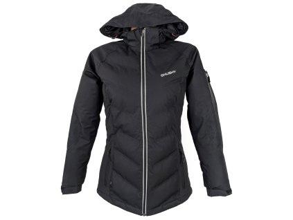 Dámská černá prošívaná zimní bunda s kapucí HUSKY S