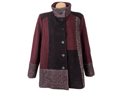 Dámský vínový extravagantní kabát Diane Laury XL