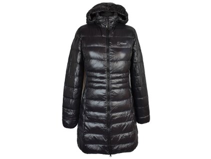 Péřový dámský černý prošívaný kabát s kapucí HANNAH 36
