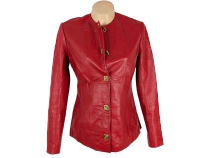 KOŽENÁ dámská červená bunda B&J M
