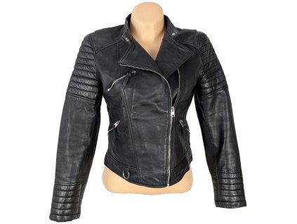 KOŽENÝ dámský černý křivák Mango M