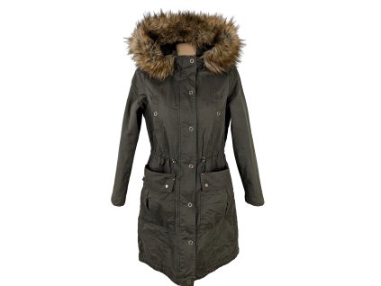 Dámská khaki zelená parka s kapucí Reserved S