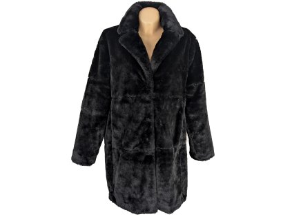 Dámský černý plyšový kožíšek 44