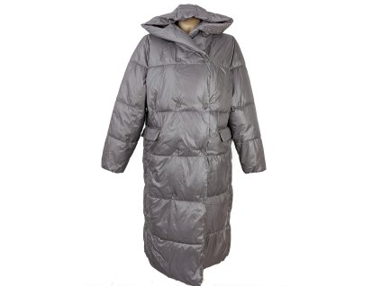 Dámský hnědý cappuccino prošívaný dlouhý kabát Reserved 14/42