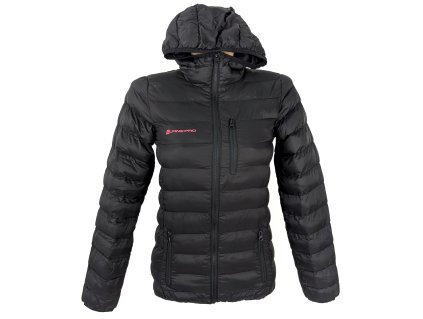 Dámská černá prošívaná bunda s kapucí Alpine Pro XS