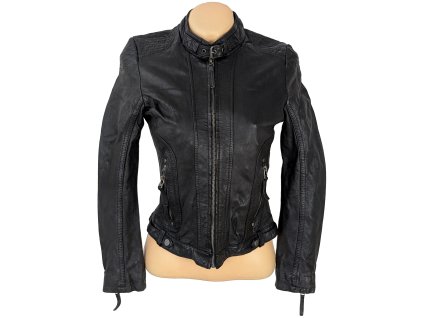 KOŽENÁ dámská černá bunda na zip GIPSY XS/S