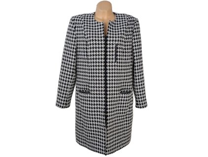 Dámský přechodný kabát s kohoutí stopou na zip 48