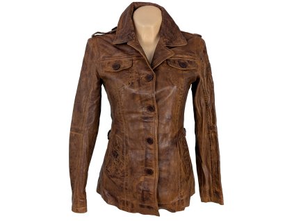 KOŽENÁ dámská hnědá bunda GIPSY S