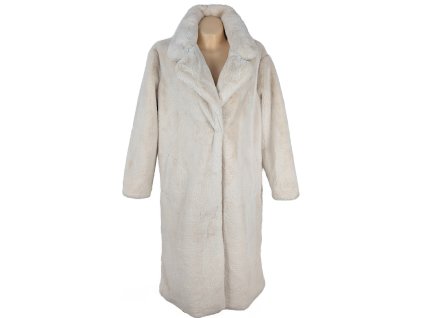 Dámský krémový dlouhý plyšový kožíšek M