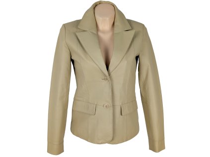 KOŽENÉ dámské béžové sako S