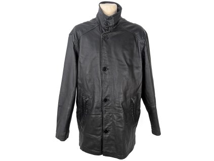 KOŽENÁ pánská černá zateplená bunda na zip Leder Classic Jackets L/XL