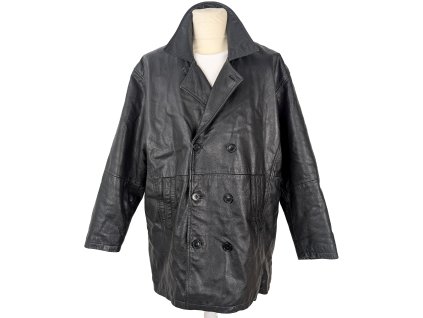 KOŽENÝ pánský dvouřadý kabát Gavin Brown XL