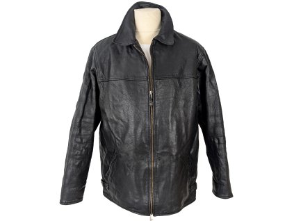 KOŽENÁ pánská černá zateplená bunda na zip K CERO 54
