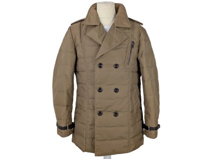 Péřový pánský prošívaný dvouřadý pískový kabát LEE COOPER XL