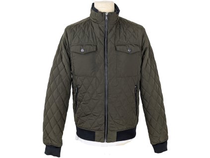 Pánská khaki zelená prošívaná bunda ZARA M/L