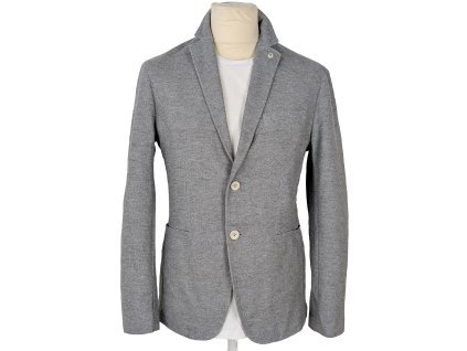 Bavlněné pánské šedé volnočasové sako ZARA 50