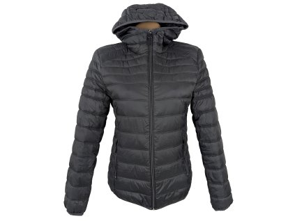 Dámská šedá prošívaná bunda s kapucí CELIO S