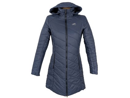 Dámský modrý prošívaný kabát s kapucí HANNAH 38