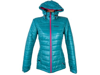 Dámská tyrkysová prošívaná bunda s kapucí KILPI 38