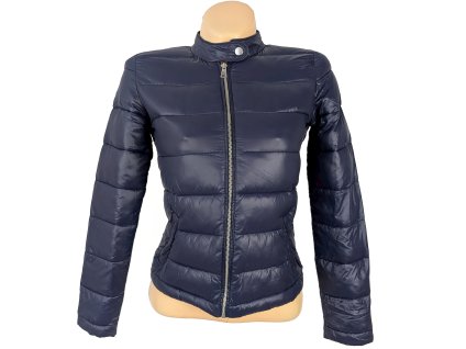 Dámská modrá prošívaná bunda na zip CROPP XS