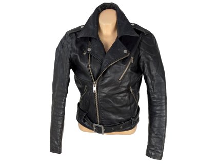 KOŽENÝ dámský černý zateplený křivák M