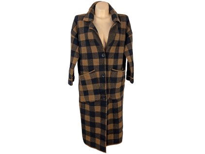 Dámský kostkovaný úpletový oversize kabátek ZARA Knit M