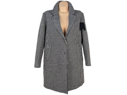 Dámský černobílý přechodný kabát, kohoutí stopa Canda Premium 46