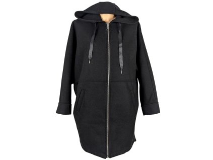 Dámská černá přechodná oversize bunda s kapucí UNI
