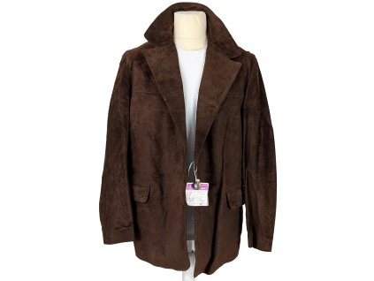 KOŽENÉ pánské hnědé semišové sako GALA XL