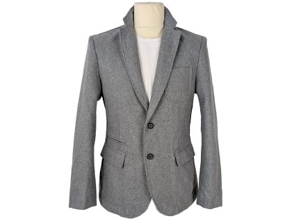 Vlněné (45%) pánské šedé volnočasové sako Reserved M