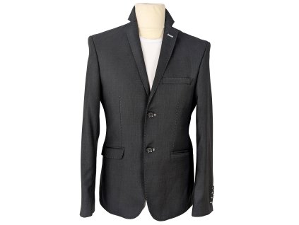 Vlněné (60%) pánská šedé volnočasové sako Palmiro Rossi 50