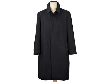 Kašmírový (100%) pánský černý dlouhý kabát BUGATTI XL