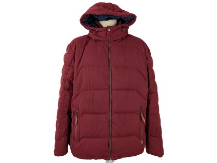 Pánská vínová prošívaná bunda s kapucí TIMEOUT XXL