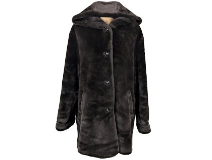 Dámský hnědý plyšový kožíšek Center Coat 16/42